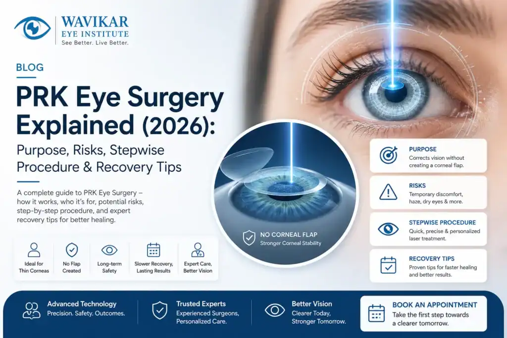 PRK Eye Surgery Explained (2026): Purpose, Risks, Stepwise Procedure & Recovery Tips
